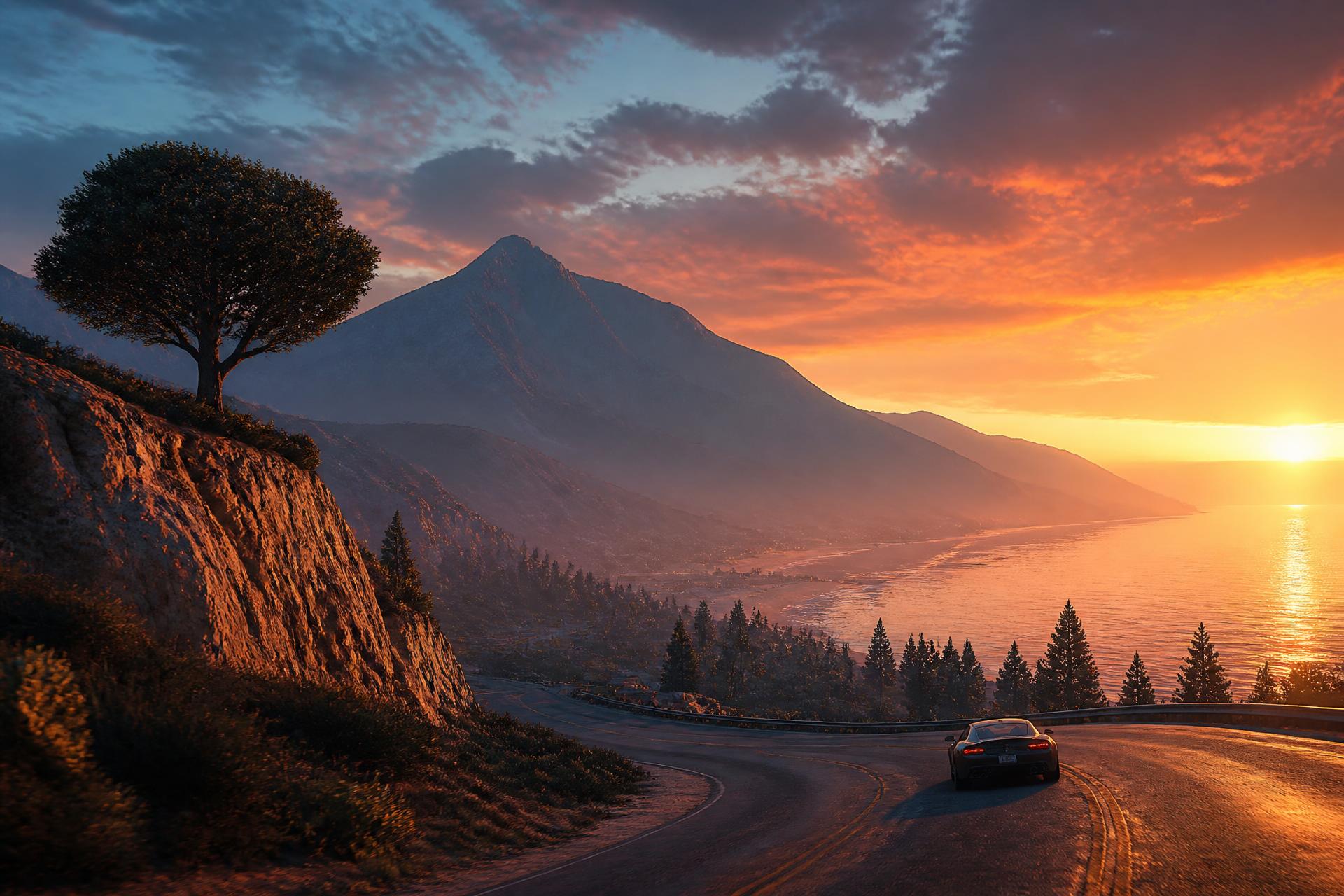 Mount Chiliad at sunset